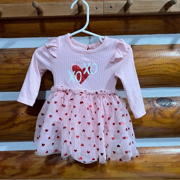 Baby Essentials Valentine Pink Ribbed Dress 9m - Picture 1 of 3